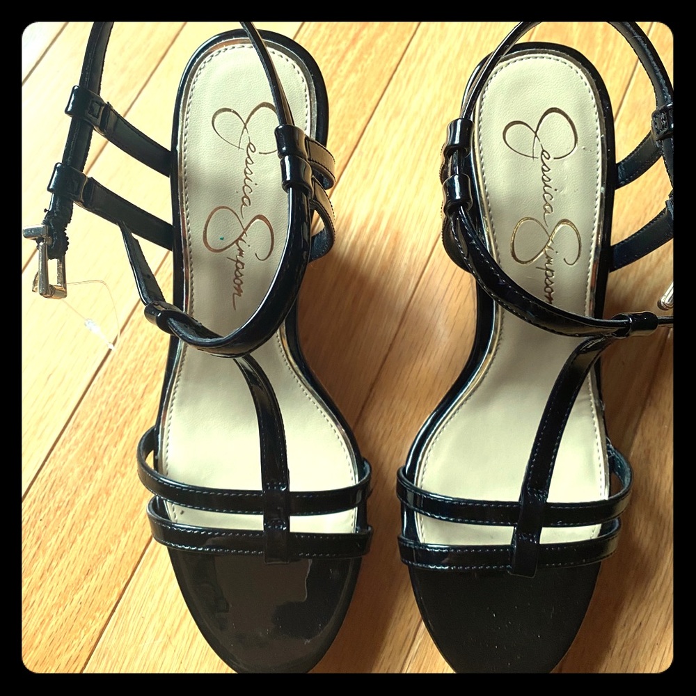 Never worn black Jessica Simpson wedges